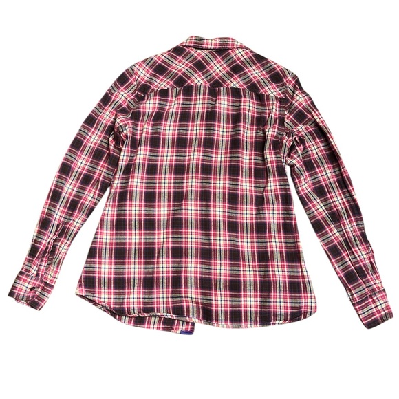 Eddie Bauer Women’s flannel long sleeve button up shirt blue purple pink Size M - Picture 2 of 6